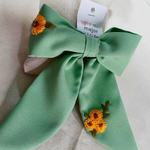 Hebilla lazo bordado Verde