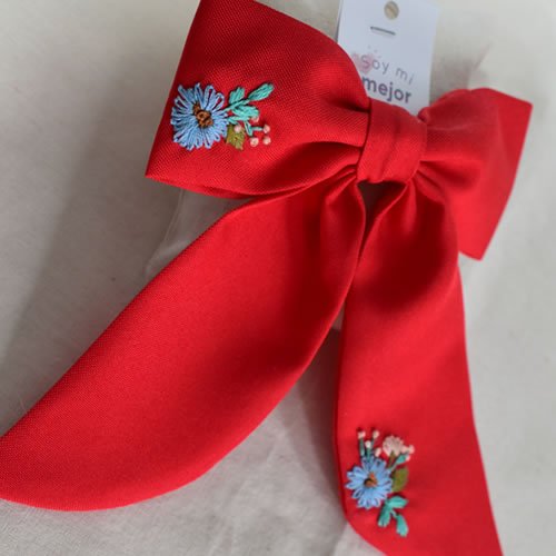 Hebilla Lazo bordado rojo