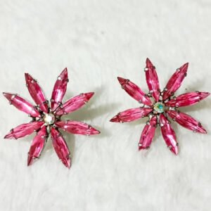 Aros florales fucsia