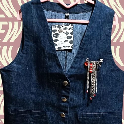 Chaleco de jean "Corazón" - Imagen 3