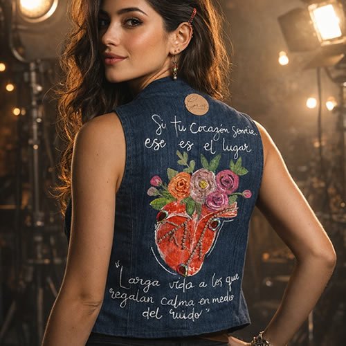 Chaleco de jean "Corazón" - Imagen 4