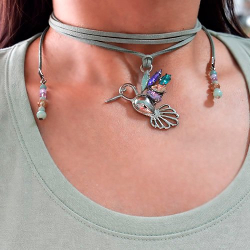 Choker Colibrí con caída - Imagen 2