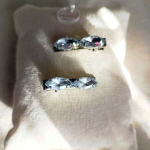 hebillas con gemas plateadas 3cm