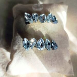 hebillas con gemas plateadas 4cm