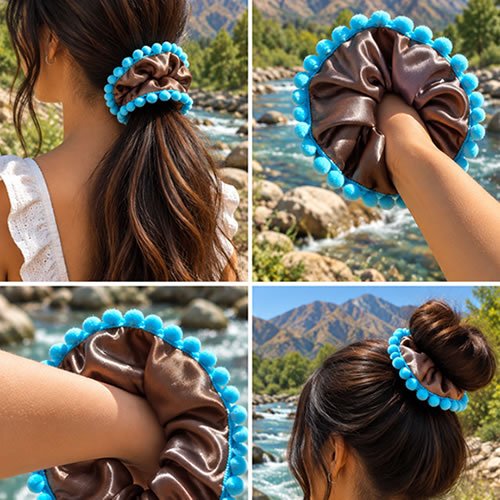MAXI SCRUNCHIE - CELESTE - Imagen 2